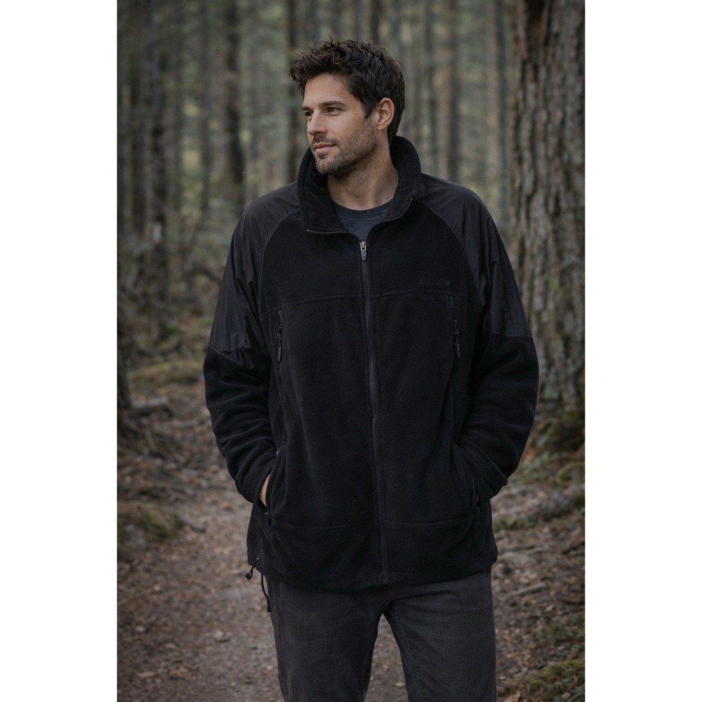 Vintage Timberland Fleece Jacket Mens Medium Black Full Zip Y2K Gorpcore Outdoor